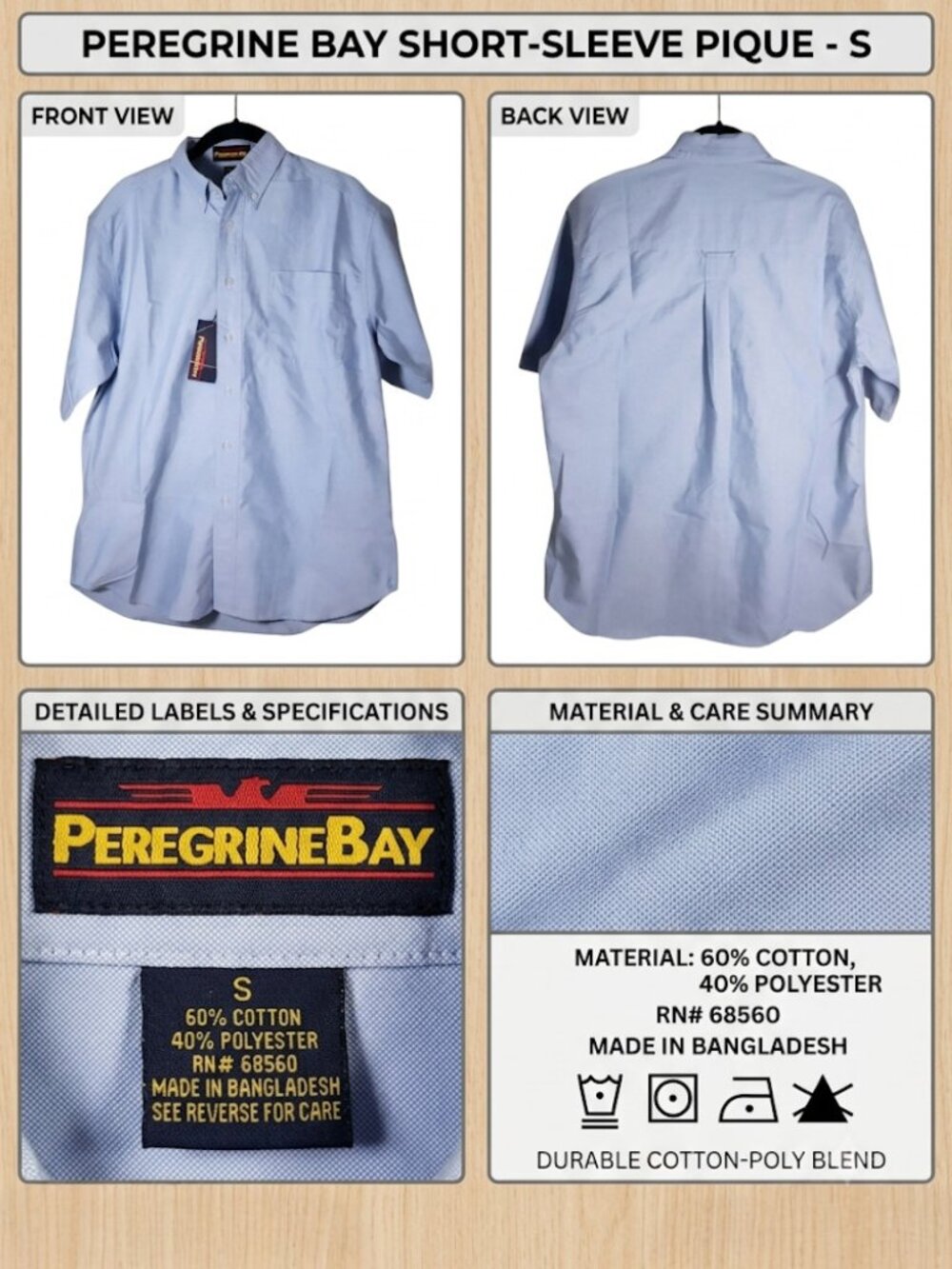 PEREGRINE BAY SHORT-SLEEVE PIQUE - S